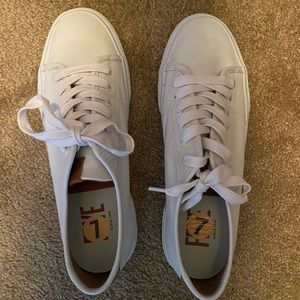 Frye white leather sneakers